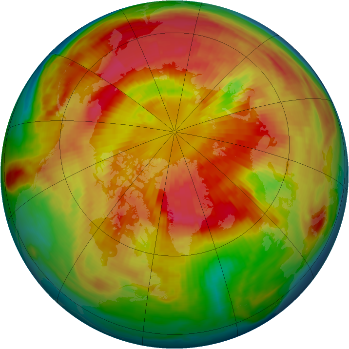 Arctic ozone map for 18 March 1999